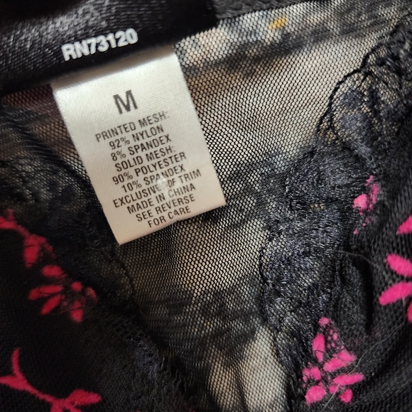 Frederick's of Hollywood Women's Black and Pink Lingierie Dress Size Medium - Picture 3 of 7